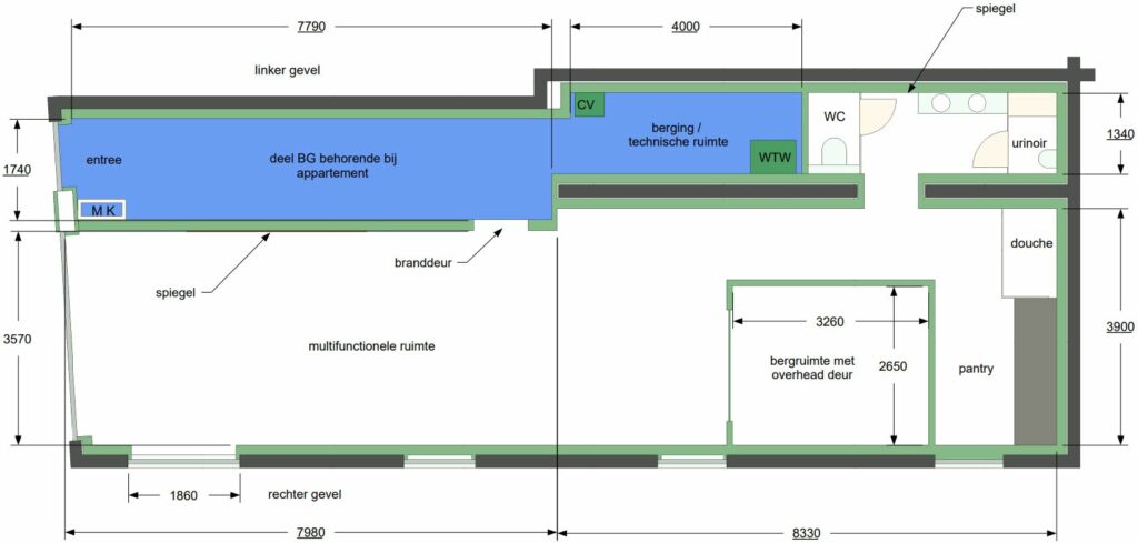 1e Oosterkade 26 - plattegrond interieur
